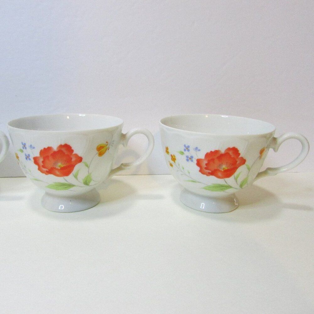 lot 4 vtg Nichinan fine porcelain tea cup and saucer Fairlady floral Japan set - Picture 5 of 10